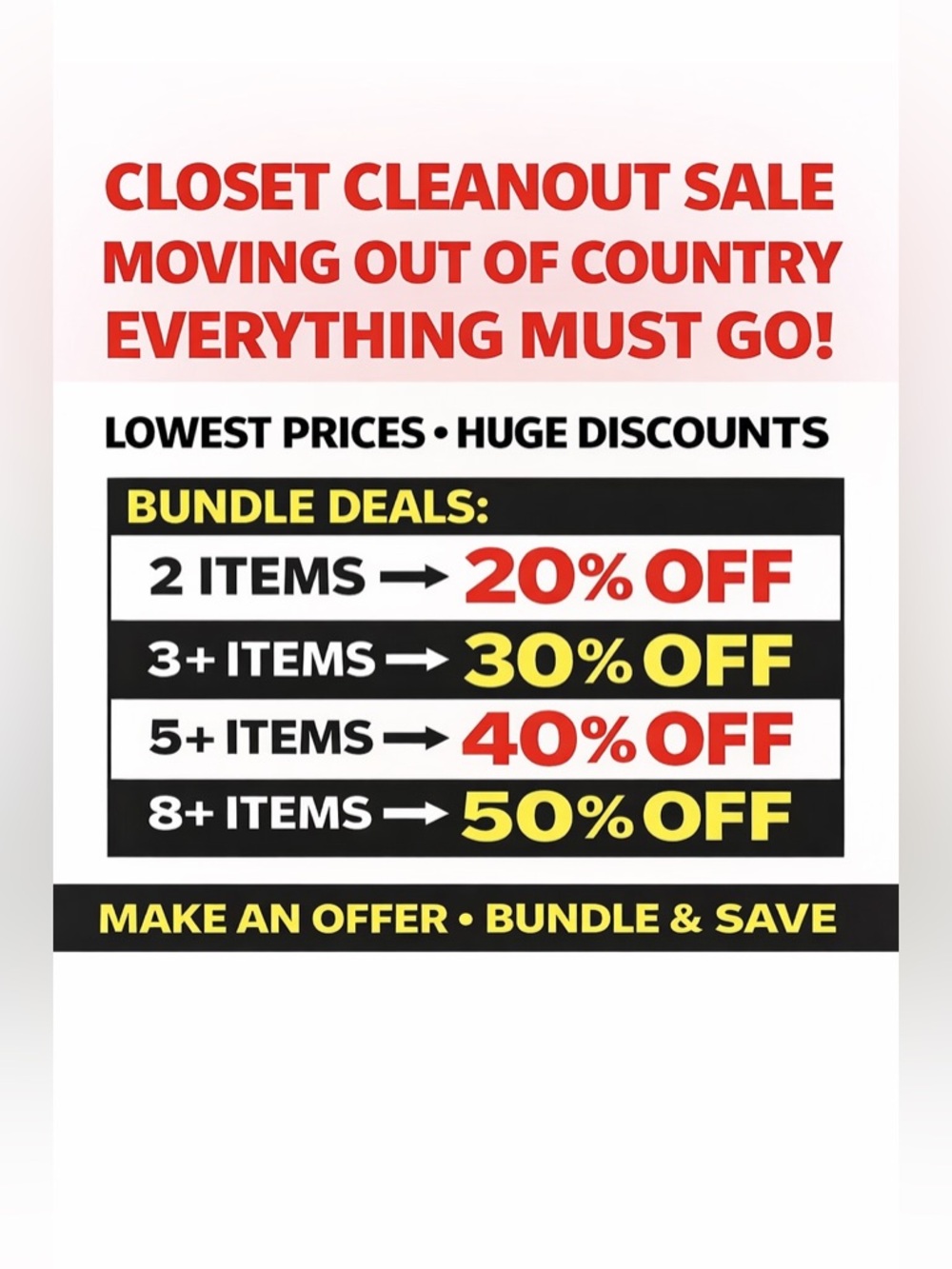 Moving sale